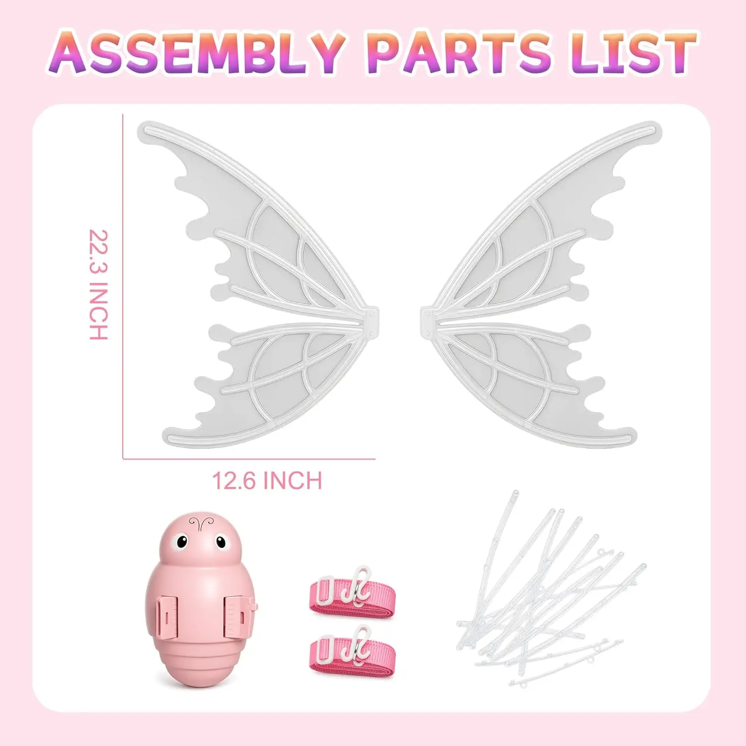 

Electric Fairy Butterfly Wings with LED Lights and Music, Light up Moving Wings Fairy Costume Dress up Halloween Christmas Birth