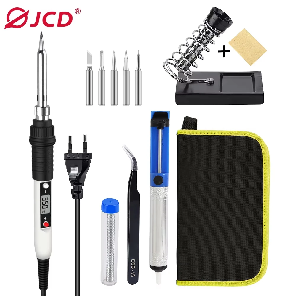 

JCD 80W Digital Electric Soldering Iron LCD Display Temperature Adjustable 220V/110V Ceramic Heater Soldering Tips Welding Tool