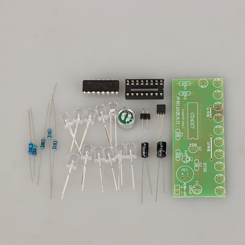 Voice Controlled LED Water Illumination DIY Kit; CD4017 Module for Physics Teaching.
