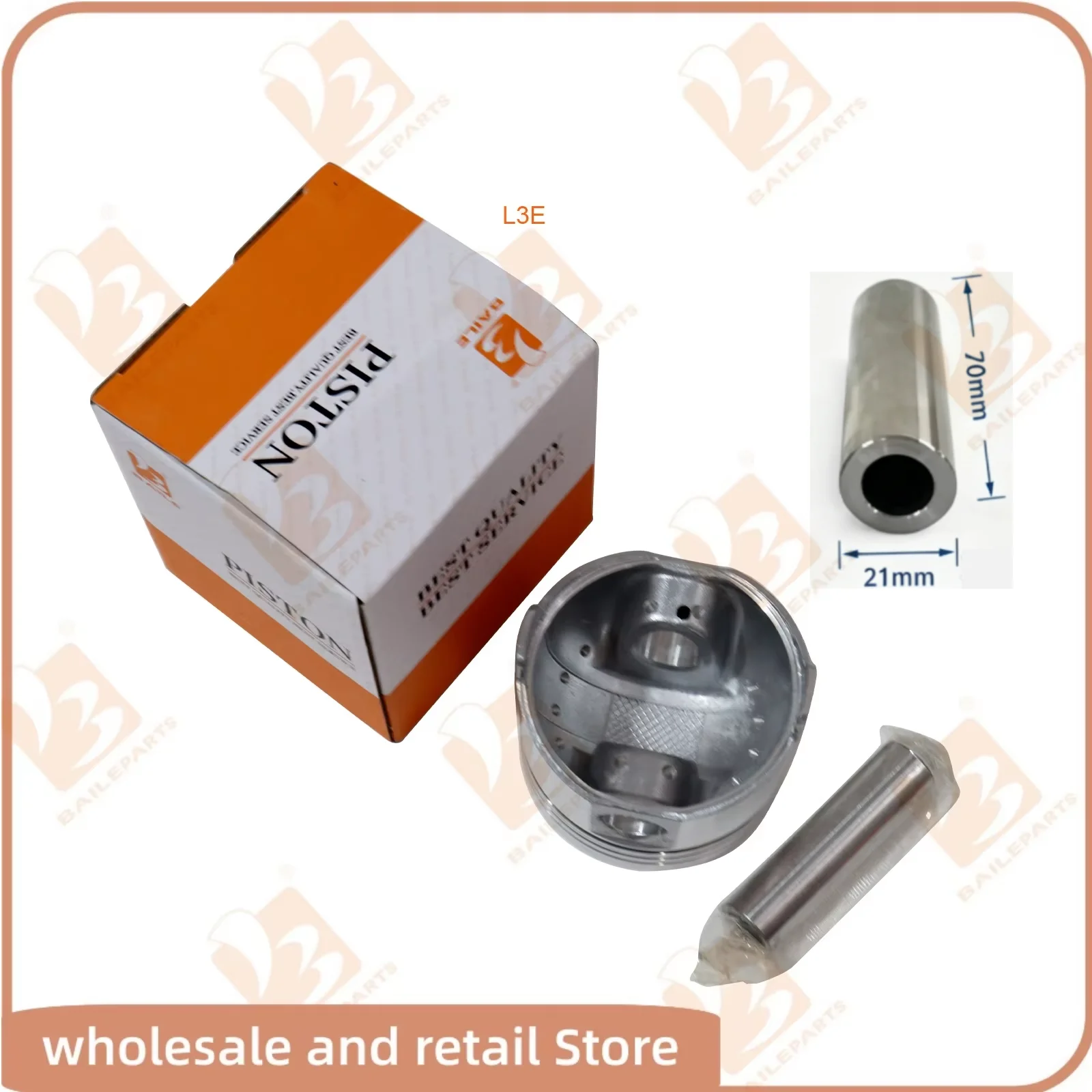 For Mitsubish L3E Overhaul Rebuild Kit Full Gasket Kit Set Piston With Pin Set 76*2HK+2+3+3mm MM433713 Engine 21mm Spare Parts