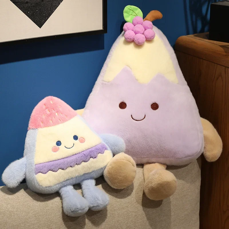 Fairy Tale Fruit Cake Plush Toys Cute Tasty Mango Strawberry Grapes Cake Doll Pillow Soft Cozy Cushion Lovely Decor Sweet Gift