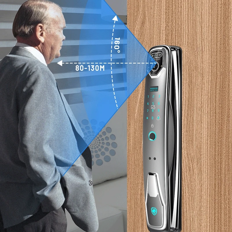 

3D Face Recognition Wifi Fingerprint Lock Visual Intercom APP Remote Home Password IC Card Electronic Smart Door Lock