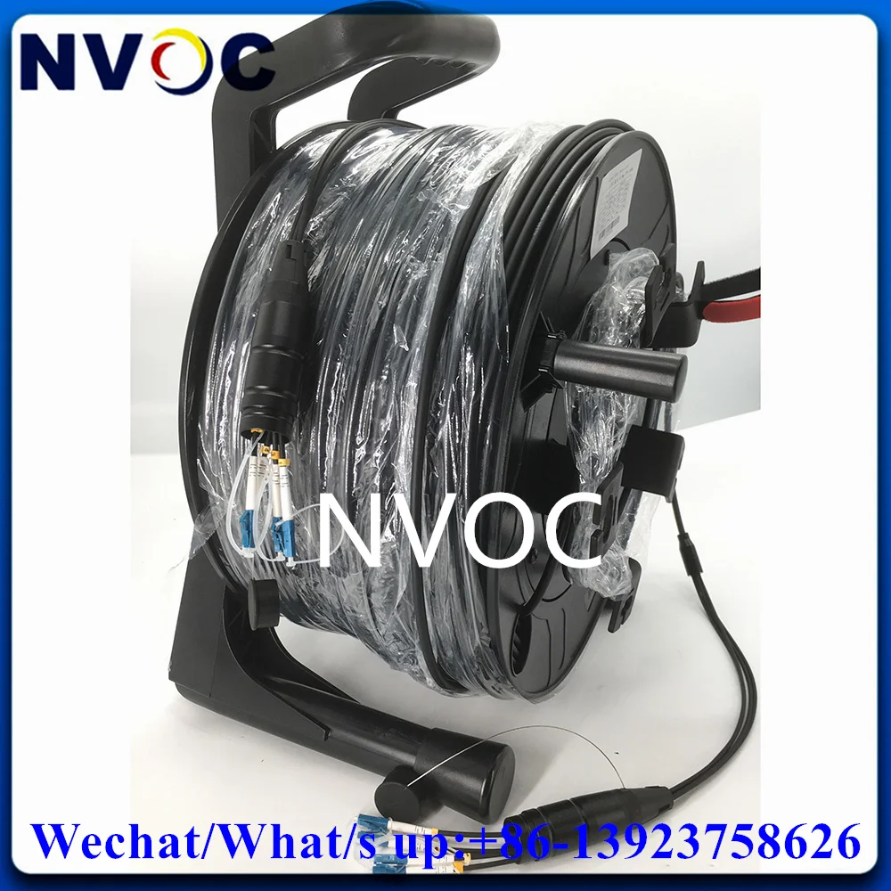 

4Core 300M Monomode,4.5mm TPU PDLC Waterproof Connector with PCD380 Wire Reel 4C LC-LC SM Armored Fiber Optic Patch Cord Cable