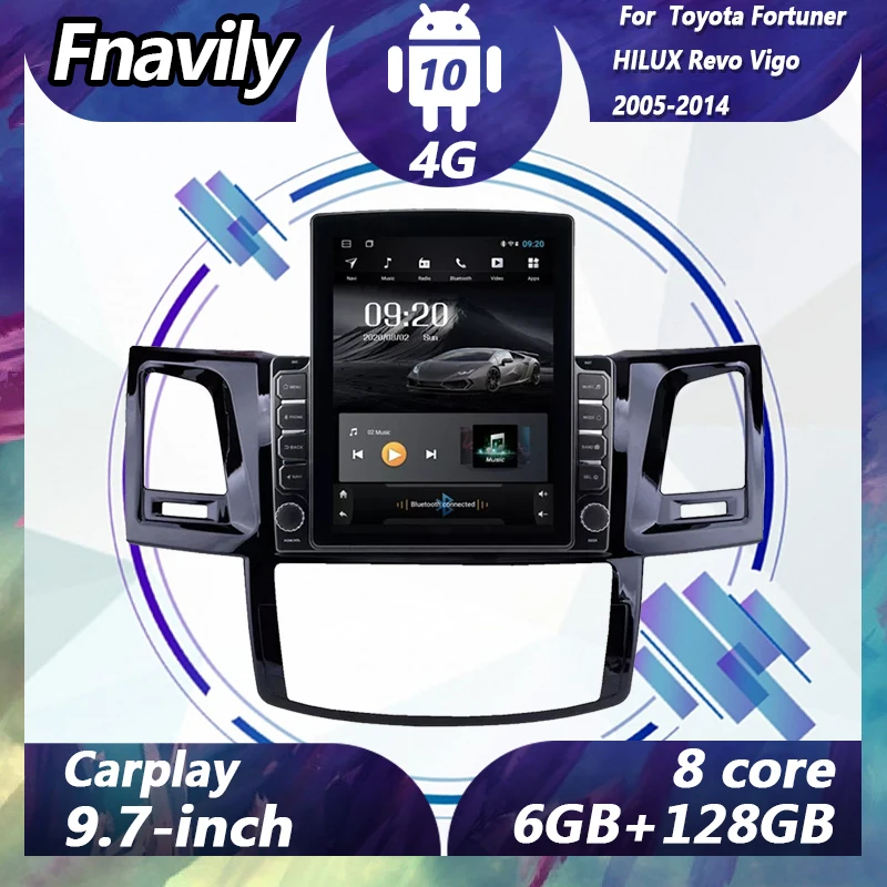 

Fnavily Android 10 car radio For Toyota Fortuner HILUX Revo Vigo video navigation dvd player car stereos audio GPS DSP 2005-2014