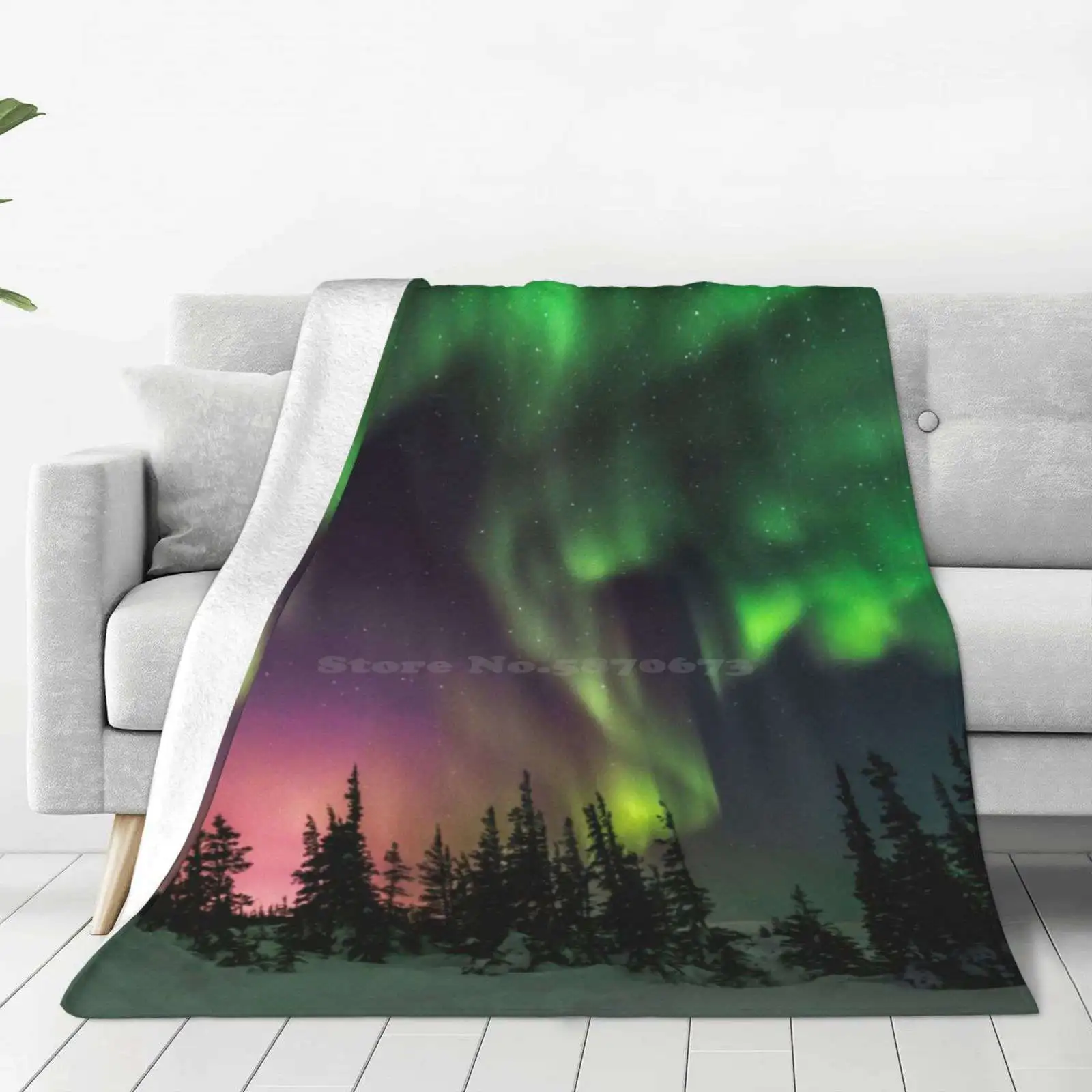 Aurora Super Warm Soft Blankets Throw On Sofa/Bed/Travel Aurora Borealis Northern Lights Night Sky Stars Winter