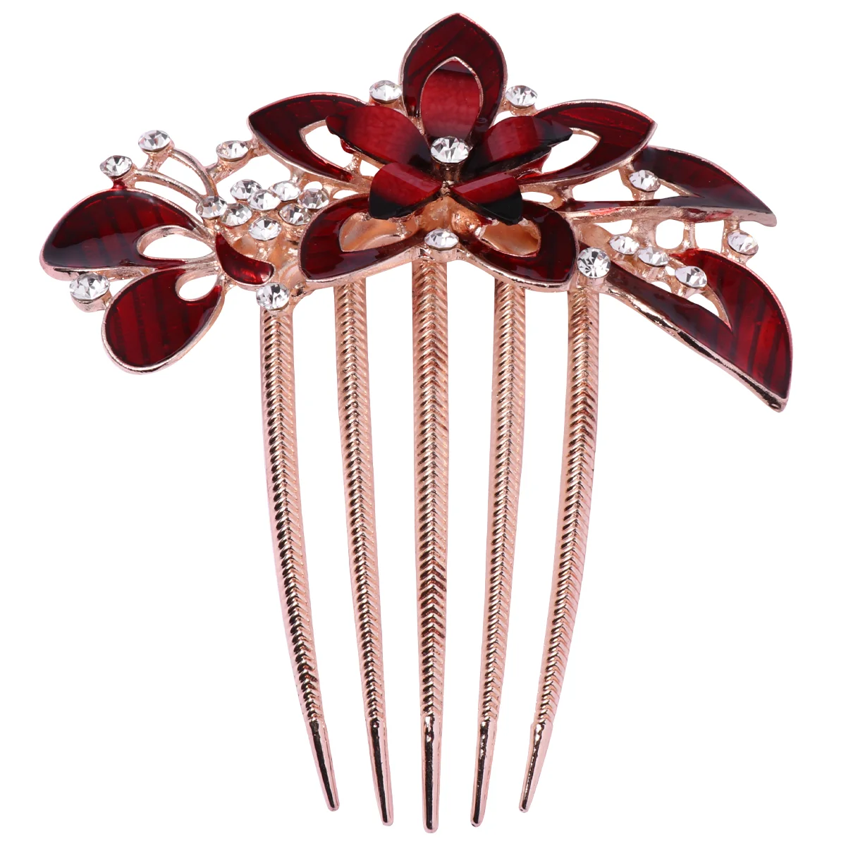 

Flower Bridal Hair Comb Rhinestone Combs for Women Wedding Headpiece Bride Decor Pearl Earrings Zircon Miss