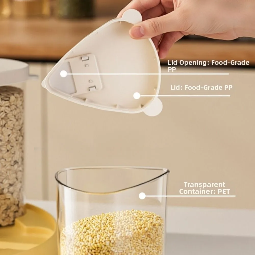 New Rotating Grain Dispenser Transparent Multi-Compartment 6-Grid Storage Container Multipurpose Cereal Organizer Food Storage