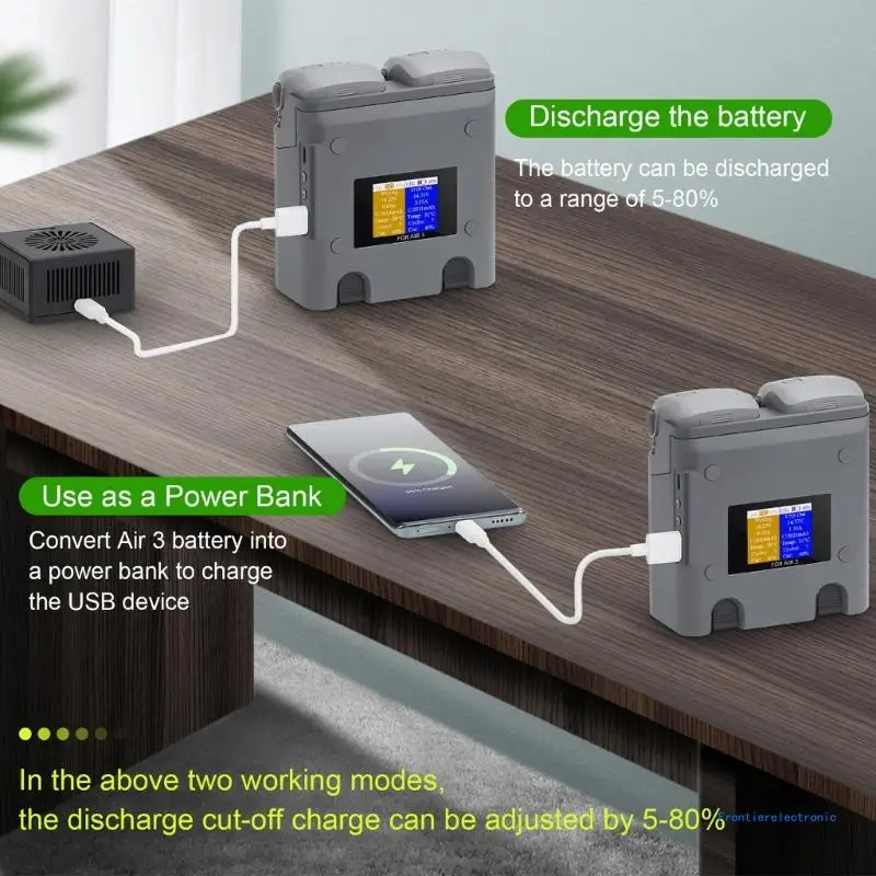 Portable Charging Station for AIR 3 Charging Hubs with Color Screen USB C Cable DropShipping