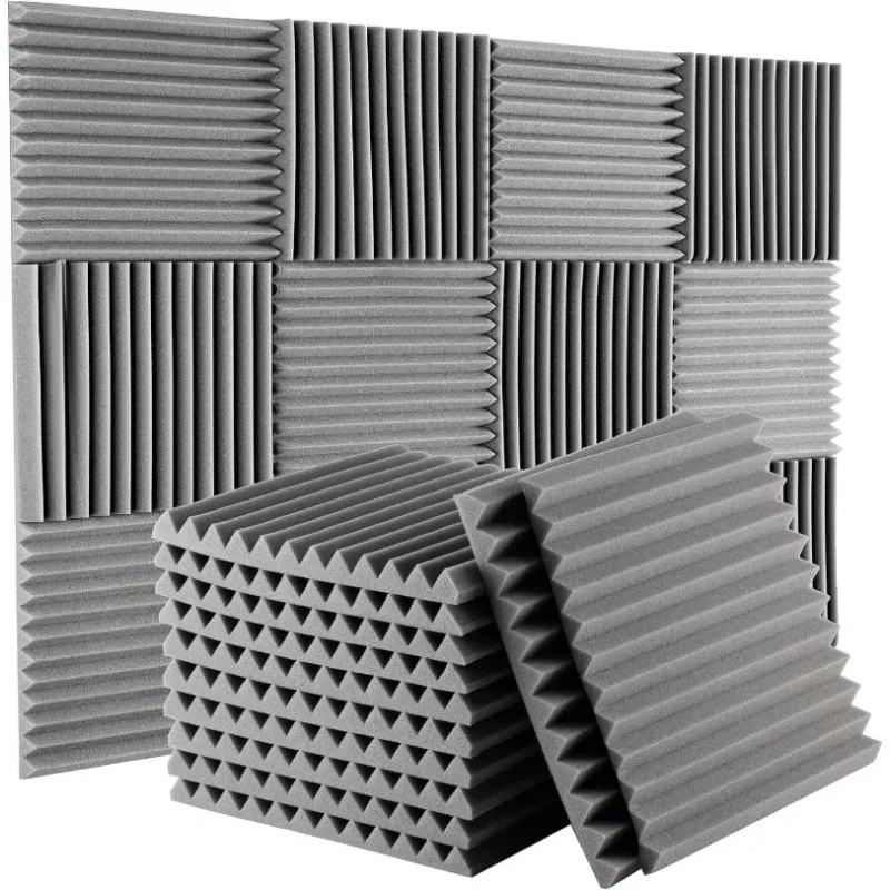 Cuñas Esponja insonorizada Estudio Paneles de espuma acústica Bloqueador de ruido absorbente Paneles de pared Paneles Reduce las ecos Azulejos Gris