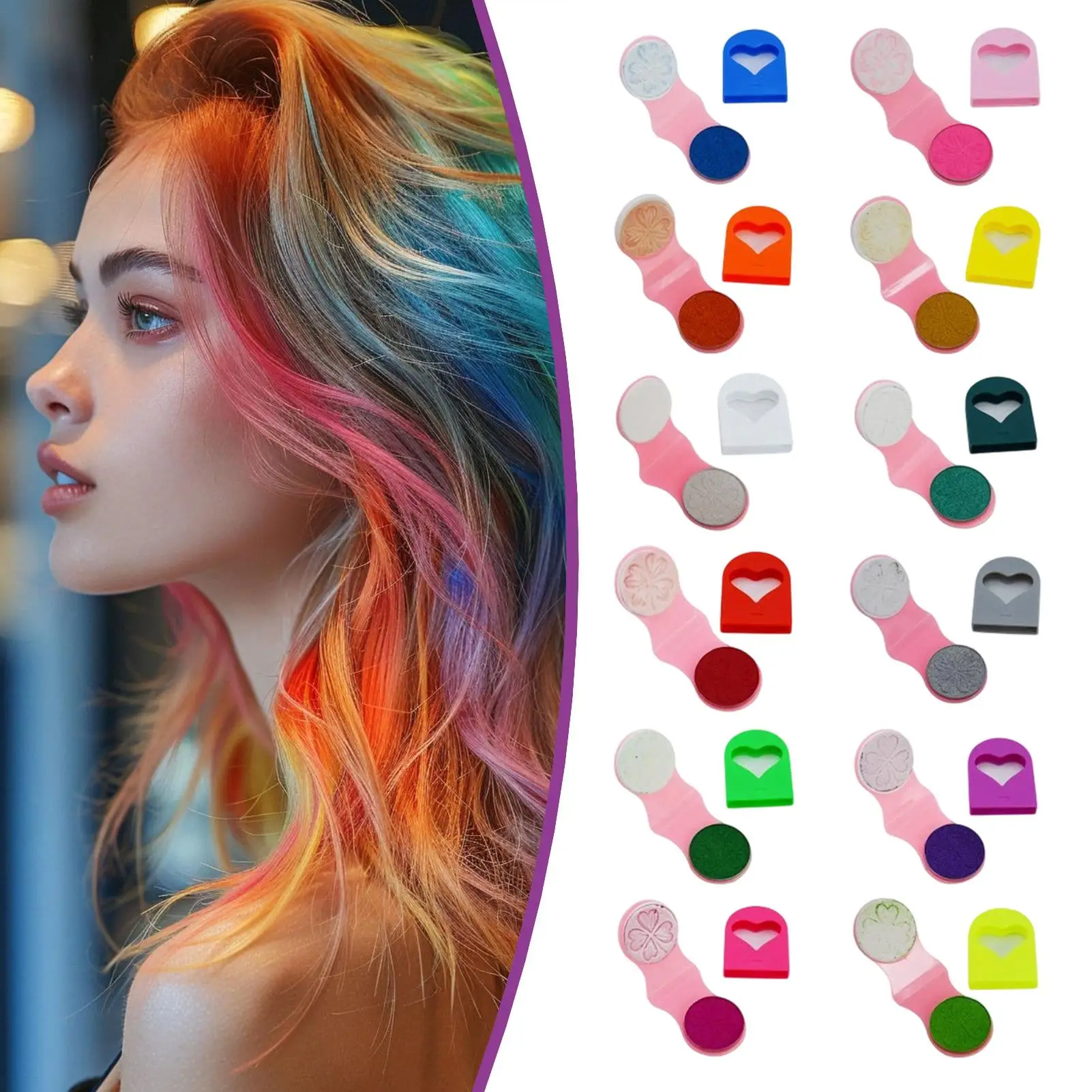 6/8/10/12-Color Temporary Hair Dye Chalk Colorful Hair Dye Pen Plant Hair Color Cream Disposable Washable Hair Coloring Stick