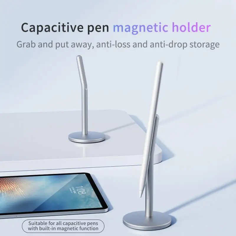 Capacitive Pen Bracket Aluminum Stand Pencil Holder for Magnetic Pen for Apple Series Pencil for Apple Tablet iPad iPhone Pencil