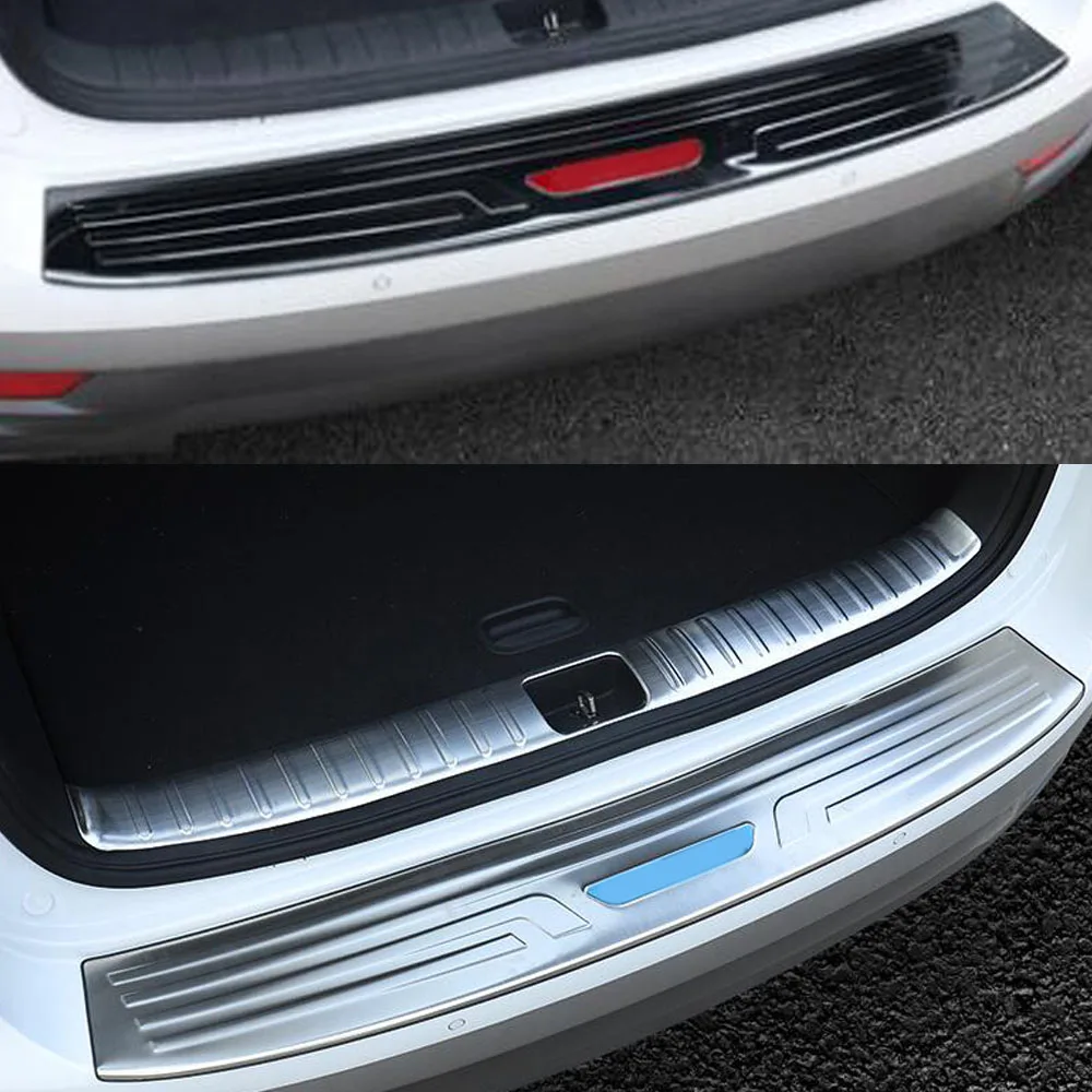 Car External Rear Bumper Trunk Trim Frame Cover Detector Stainless Steel Plate Pedal 1PCs For Hyundai Tucson 2019 2020 2021 2022