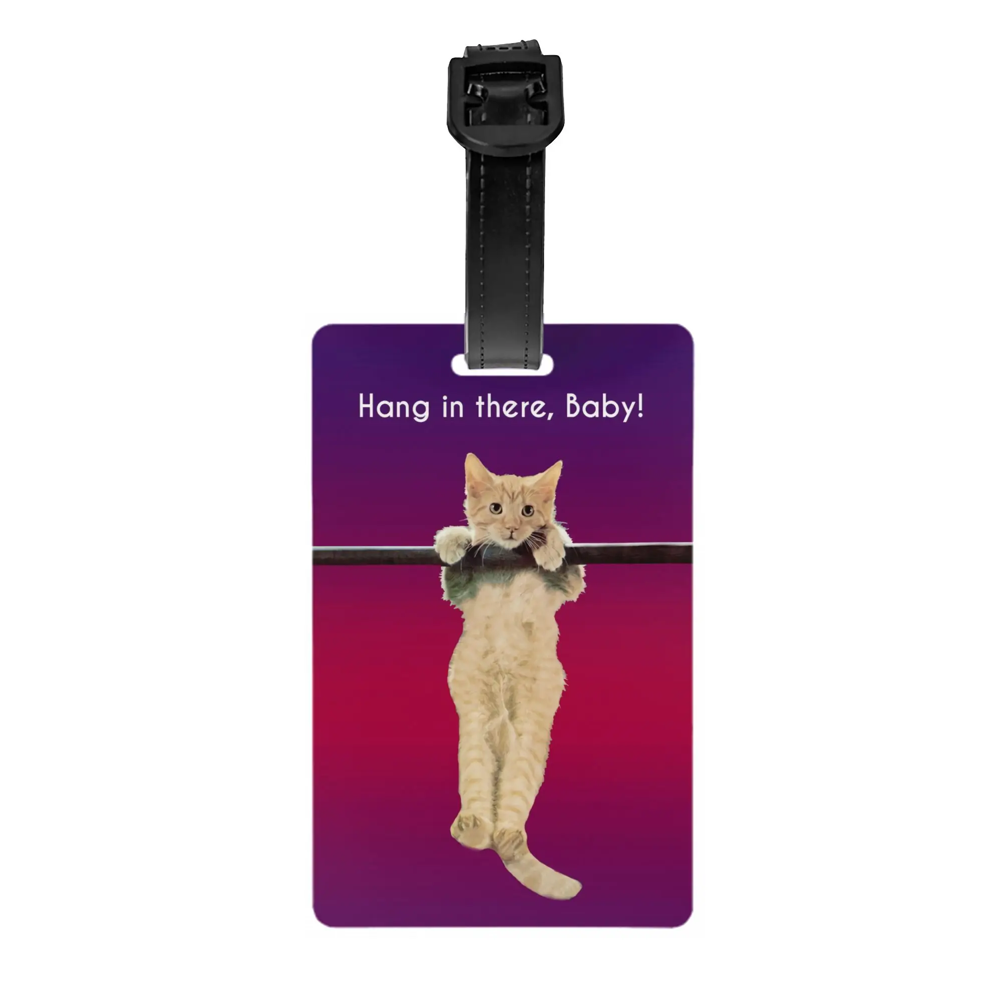 Hang In There Baby Cat Luggage Tag  Suitcase Baggage Privacy Cover ID Label