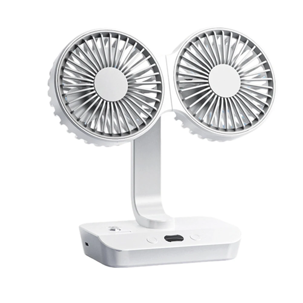 

Study Double Head Fan Desktop Fan Adjust The Angle At Will Battery Battery Capacity Built In Mah Lithium Battery