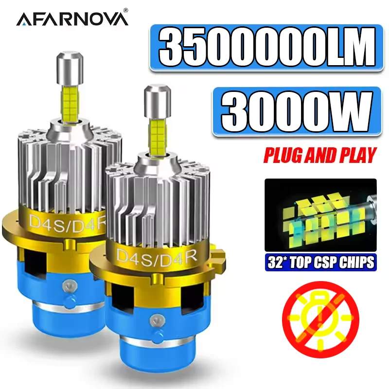

360°D2S LED D4S Car Headlights HID Bulb 1:1 Plug&Play D1S D3S CANBUS 3000W 3500000LM Xenon Lamp D2R D4R D1R D3R 6000K Fog lights