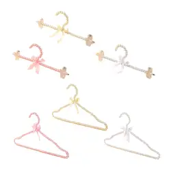 Beaded Clothing Hanger Faux Pearl Bow Clothes Hanger Elegant Clothes Dress Pants Hanger for Bride Dress Gift Wedding Clothes