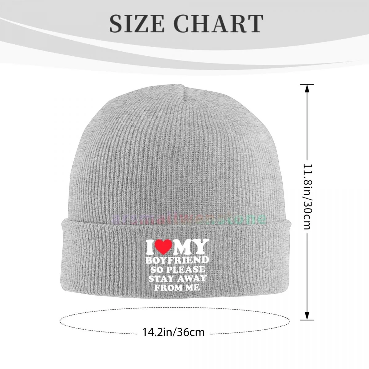 I Love My Boyfriend So Please Stay Away From Me Casual Beanie Hat Cap Winter Soft Warm Caps Unisex High Quality Knitted Hat