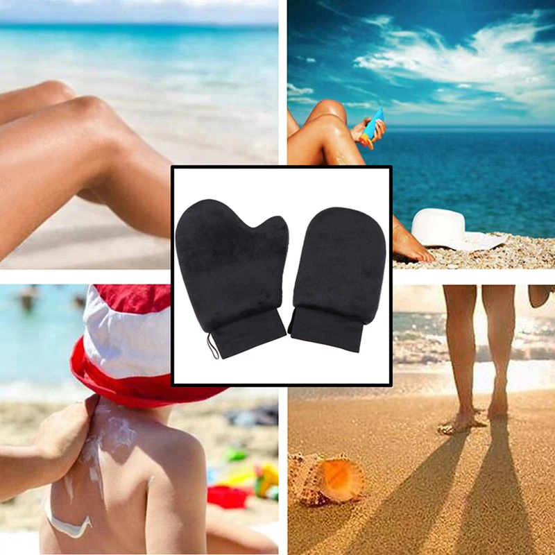 Self Tanning Mitt Glove Reusable Body Face Bath Cleaning tools Back Tan Applicator Exfoliating Cream Lotion Mousse Mitts