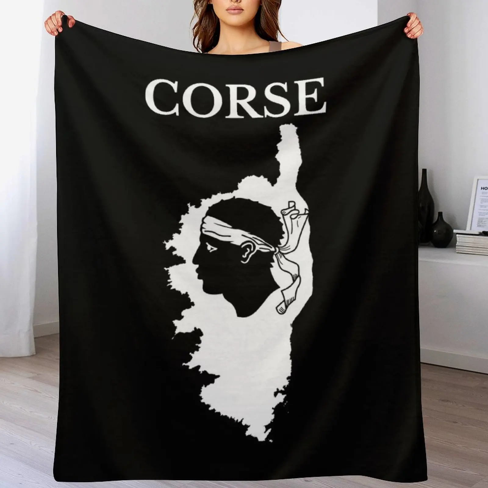 

Corsica (Corse) Map, France, French Region. Throw Blanket Kid'S Beautifuls Single bed plaid Blankets