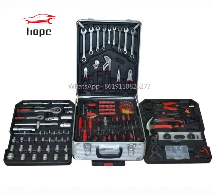 

186pcs Set Power Pull Aluminum Four Layers Hardware Combination Auto Repair Household Tools socket Set Box Tool Set