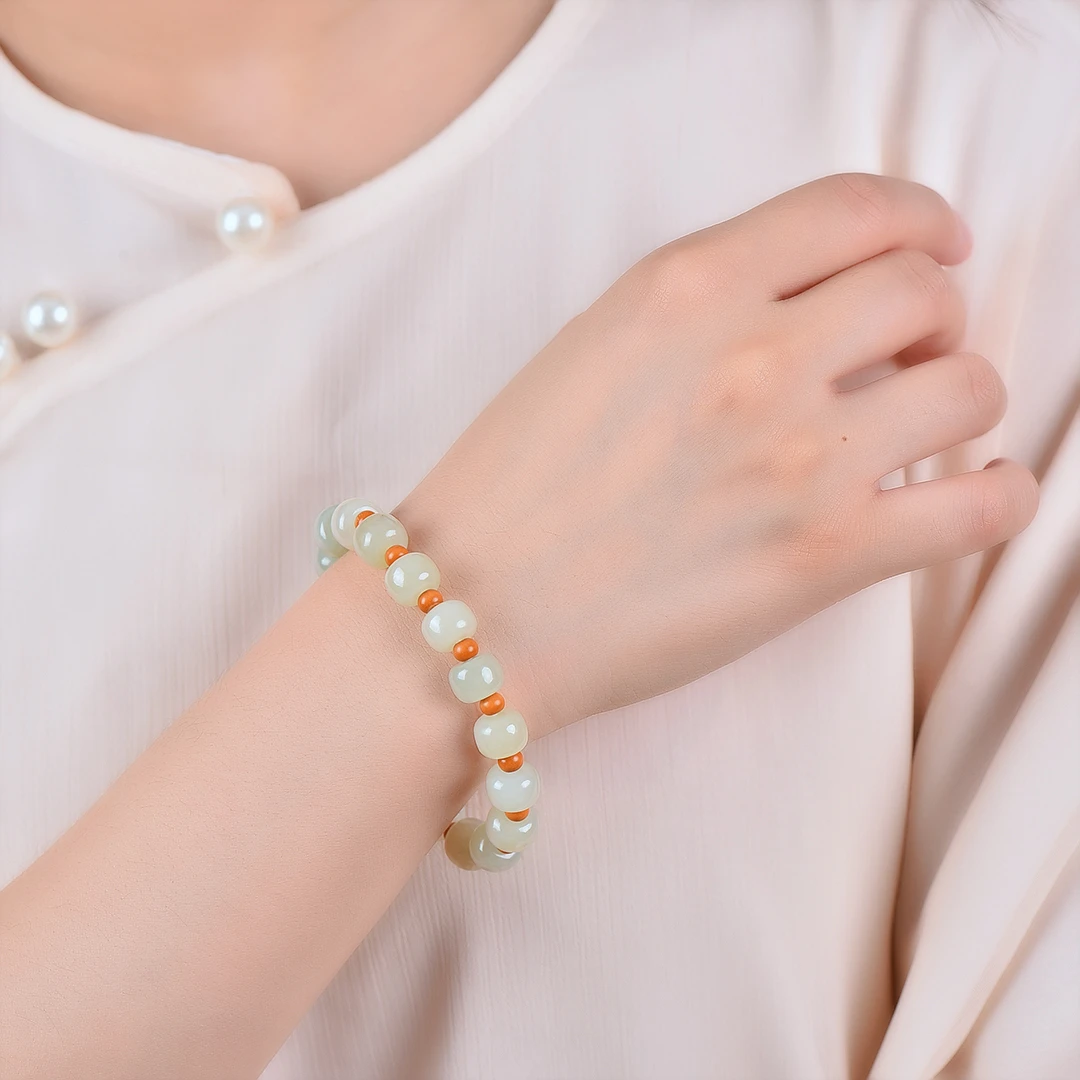 9*10mm Natural Nephrite White Jade Bracelets Men Women Healing Gemstone Fine Jewelry Genuine Chinese Hetian Jade Bracelet Bangle