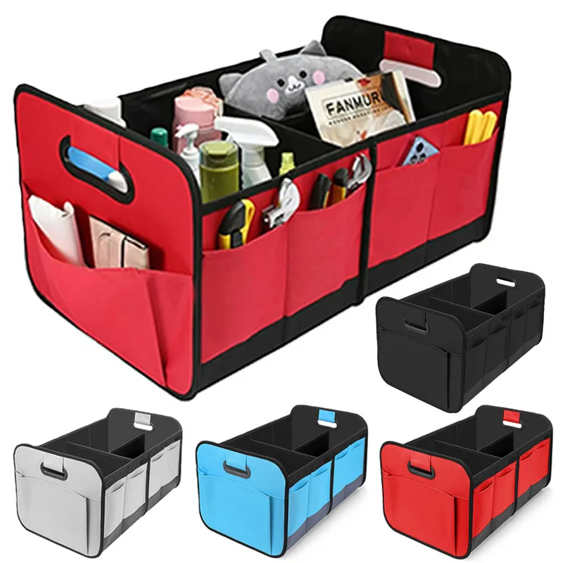

Foldable Trunk Storage Box Waterproof Oxford Cloth 70L Large-Capacity Car Organizer for Camping/Fishing Easy to Carry