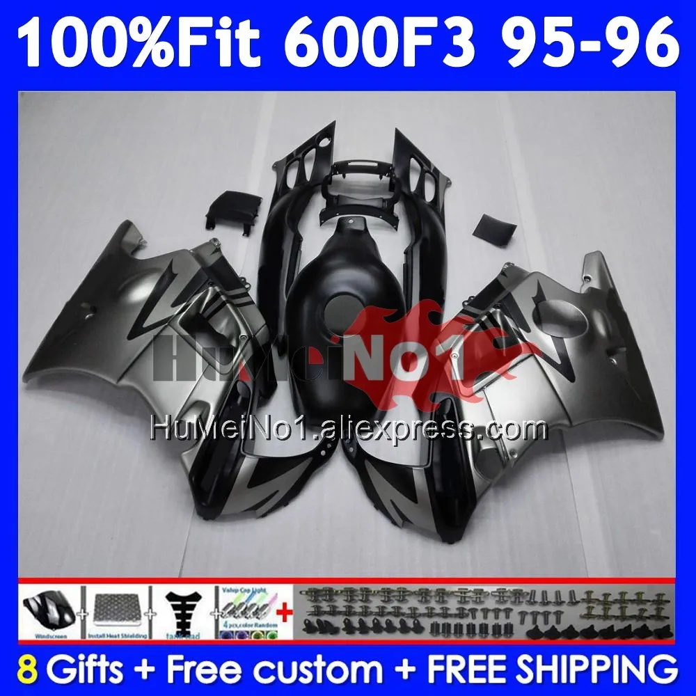 OEM Body +Tank For HONDA CBR600 F3 FS CBR600FS Flat silvery 38No.11 CBR 600F3 600 F3 CBR600F3 1995 1996 95 96 Injection Fairing