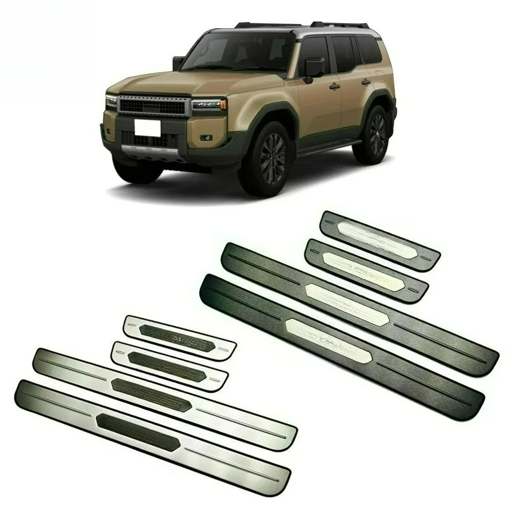 

For Toyota Prado Land Criuser LC250 Doors Car Door Sill Guard Scuff Plate Protector Moulding Kit Car Accessories 4pcs/set