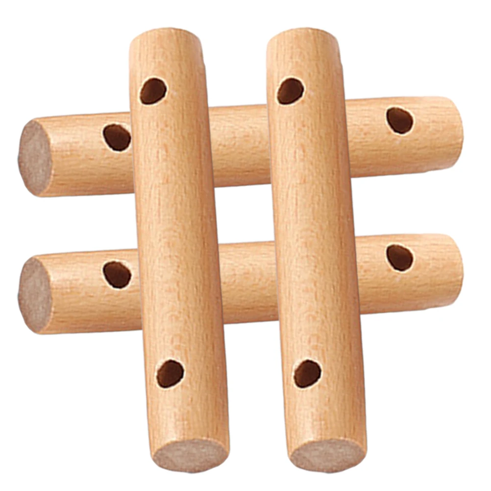 

4Pcs Wooden Tent Buckles Lightweight Portable Camping Rope Fixers Wear resistant Fasteners Outdoor Practical Adjusters