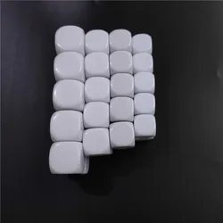 10pcs/ Set 12/14/16/18/20/22MM Smooth White Dice Can Be Used To Write Interest Teaching Blank DIY Dice