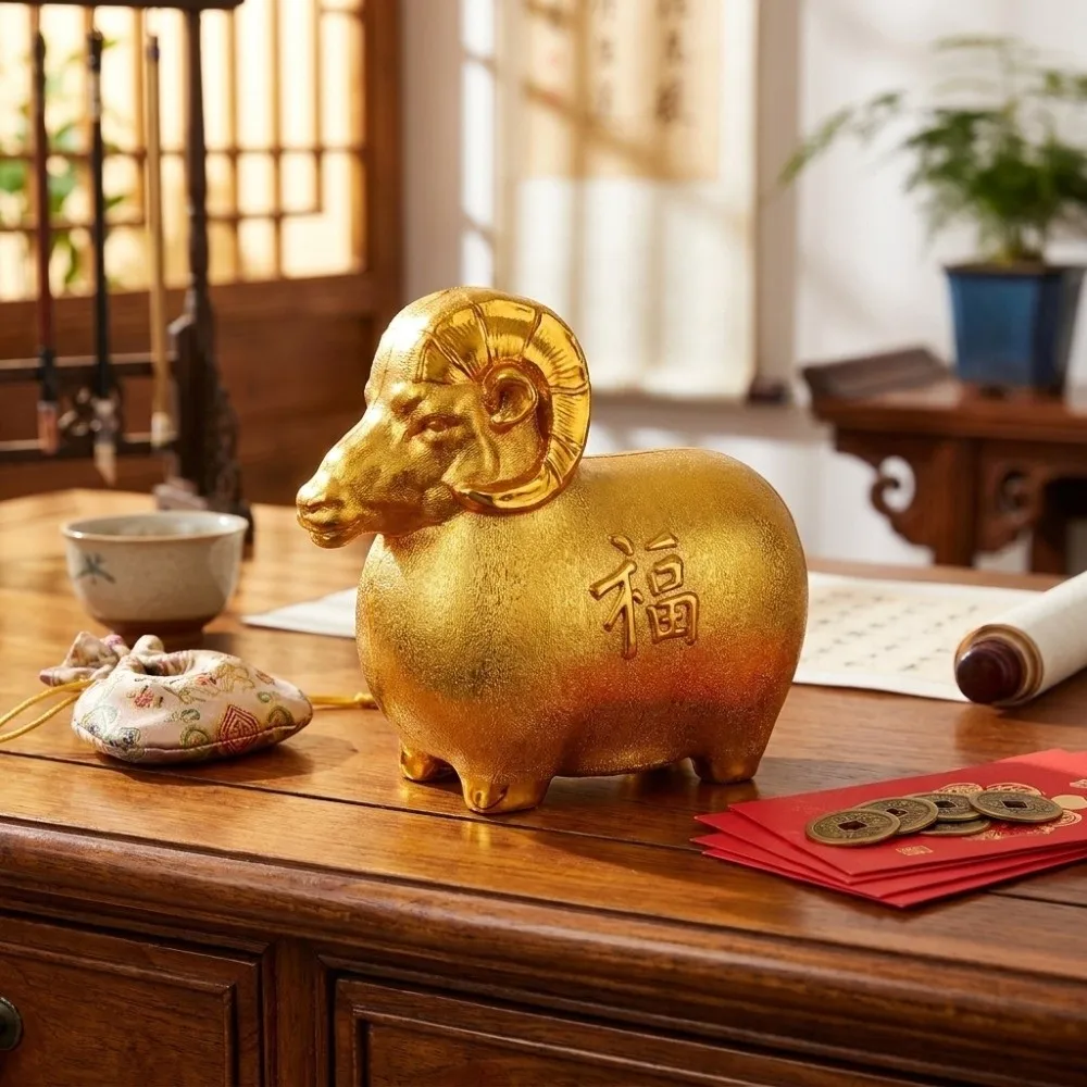 Decorative Plastic Sheep Piggy Bank Mascot Good Luck Lamb Money Jar Chinese Style Home Decoration Zodiac Goat Ornaments