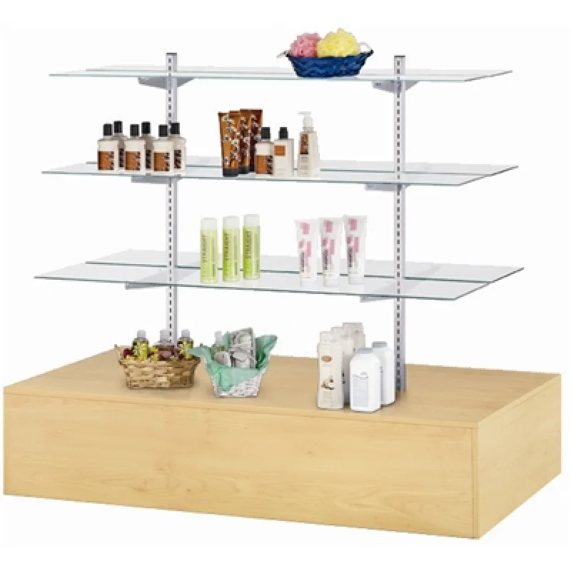 

custom.KEWAY New Design Glass Tower Shelf Shopping Store Display Rack