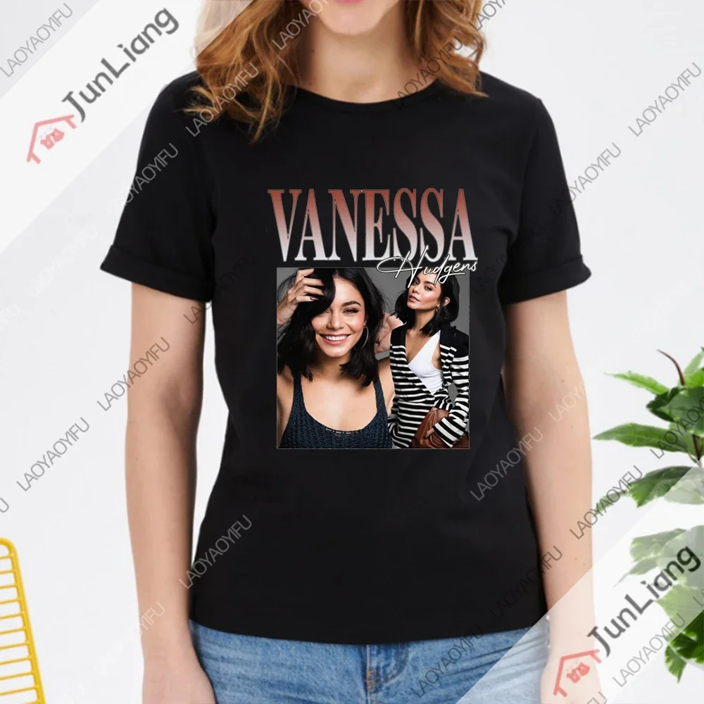 فانيسا هادجنز ملابس للرجال مروحة المغني الجرافيك تي شيرت خمر تي شيرتات قصيرة الاكمام الشارع الشهير Harajuku للنساء