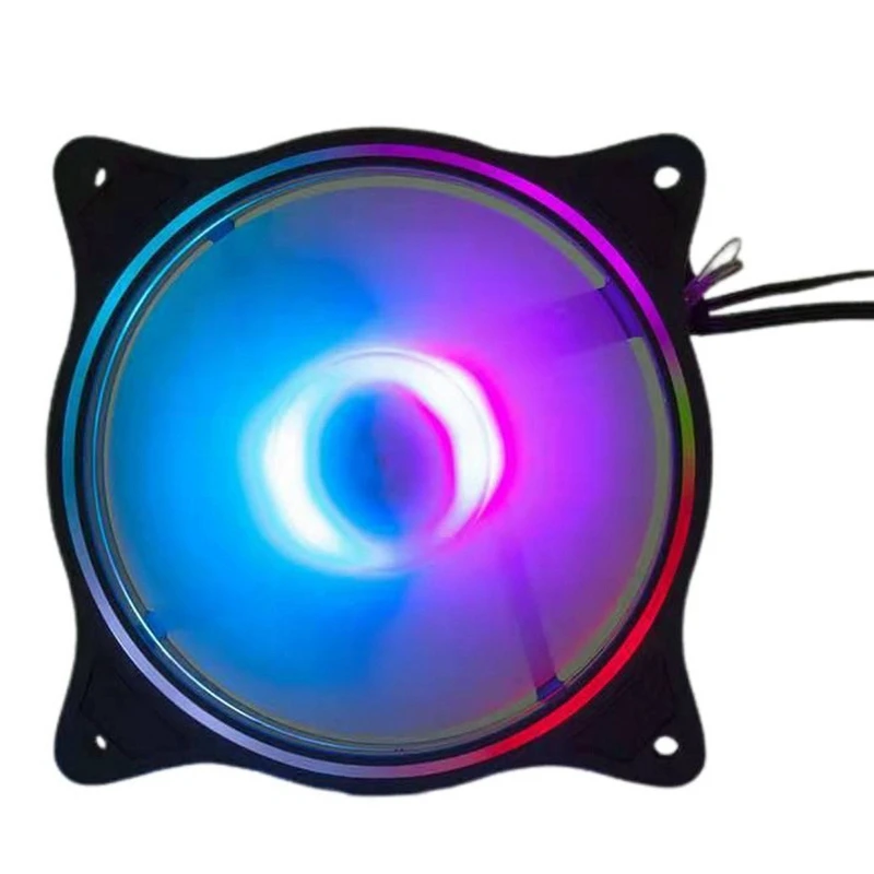 3 Pcs Computer Fans Cooling Fan RGB Internal External Light Emitting Self Rotate RGB Color Change With Controller For Pc