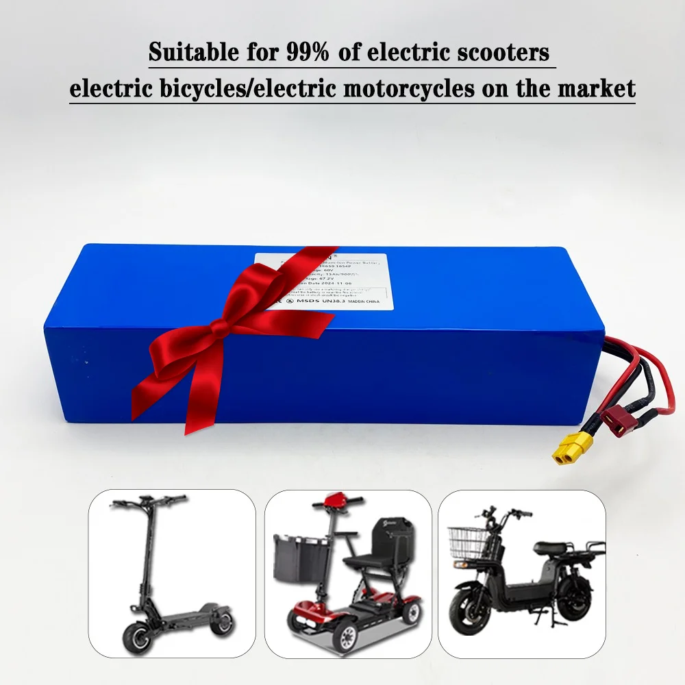 

60V battery with BMS 18650 Lithium 16s4p Battery Pack for Motorcycle, Scooter, Bicycle 2000W Motor 15000mAH