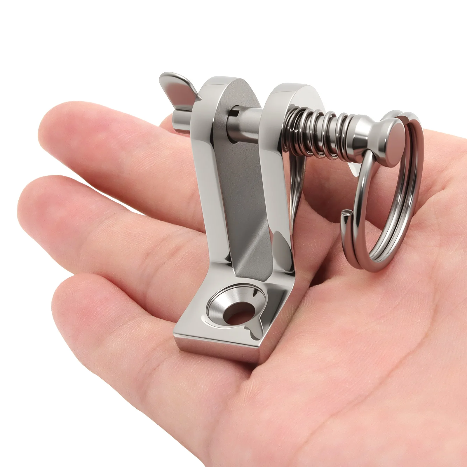 2PCS Boat Deck Hinge with Quick Release Pin and Ring 316 Stainless Steel Bimini Top Fitting Boat Hinge Mount Marine Accessories