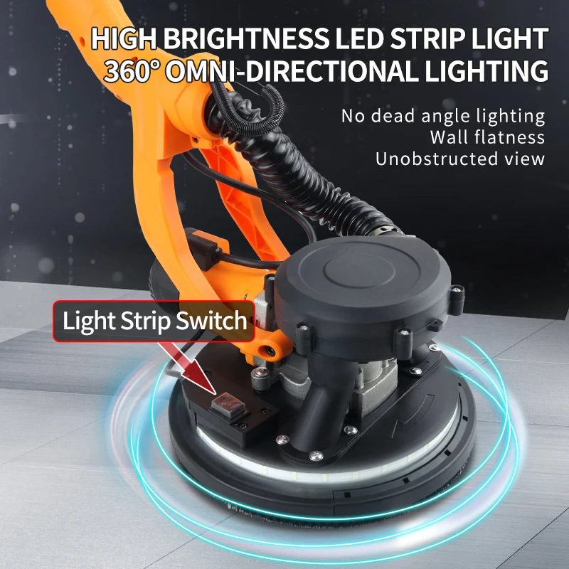 220v Wall Sander Tools Electric Wall Putty Sander Folding Large Handle with Light  for Sale Electric Sander view 4