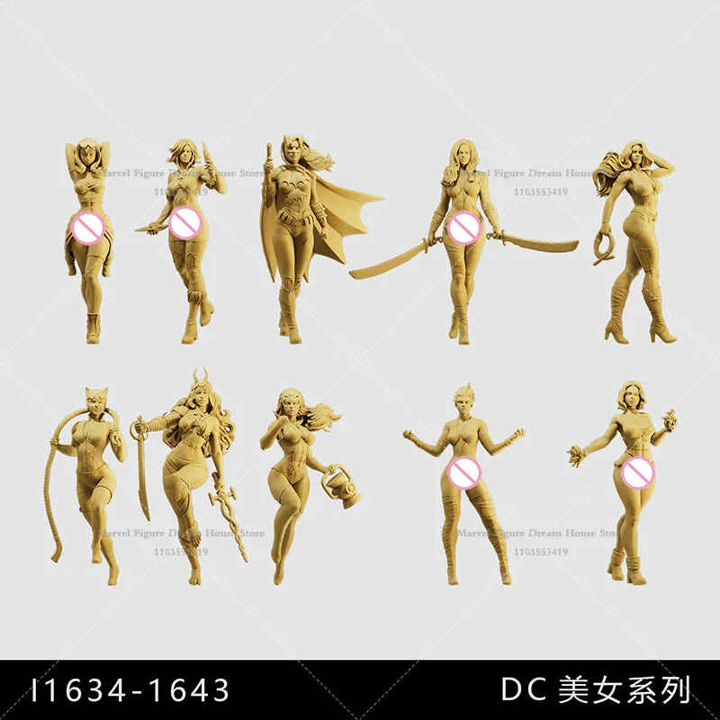 

1/64 1/43 1/35 Scale Miniature Scene Dolls Unpanited White Figure Mini Model White Magical Witch Mysa Bat Female Hero Katherine