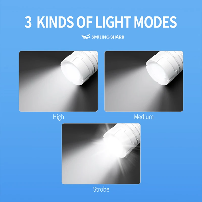 Smiling Shark SD-1014 LED Flashlight, Mini Handheld Flashlight, Long-lasting Flash Light Rechargeable for Outdoors