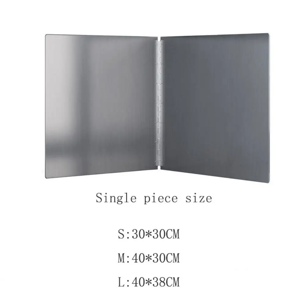 Stainless Steel Oil Splatter Guard Foldable Windproof Anti Splatter Shield 2 Sheet Silver Splash Proof Baffle Outdoor