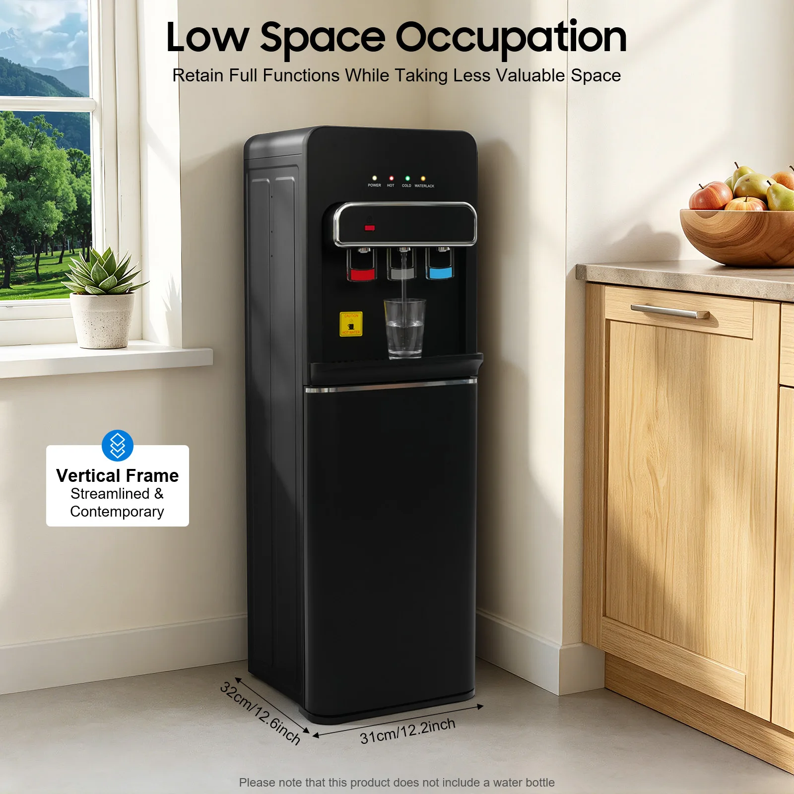 Dispenser d'Acqua a Caricamento dal Basso, Erogatore d'Acqua Calda e Fredda da Pavimento 550W, Riscaldamento Rapido a Tre Getti per Casa, Ufficio, Ristorante