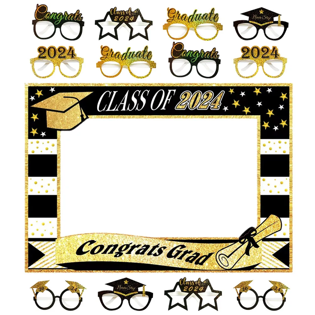 

1 set 1 Set Graduation Eyeglasses Photo Props 2024 Decor Supplies Graduation Season Glasses Props For Ceremony