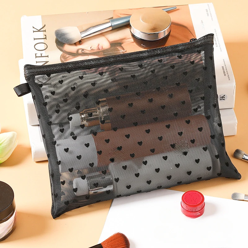 Frauen Mesh Kosmetik Tasche Reise Lagerung Make-Up Tasche Organizer Weibliche Make-Up Tasche Tragbare Kleine Große Kulturbeutel Schönheit Fall – Detail 40
