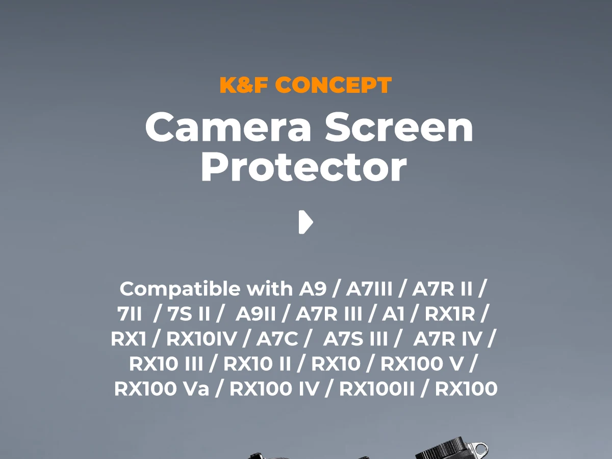 K&F CONCEPT Screenprotector Hot Shoe Cover Kit voor Canon Sony Ricoh Fujifilm 0,3 mm ultraheldere gehard glazen screenprotector