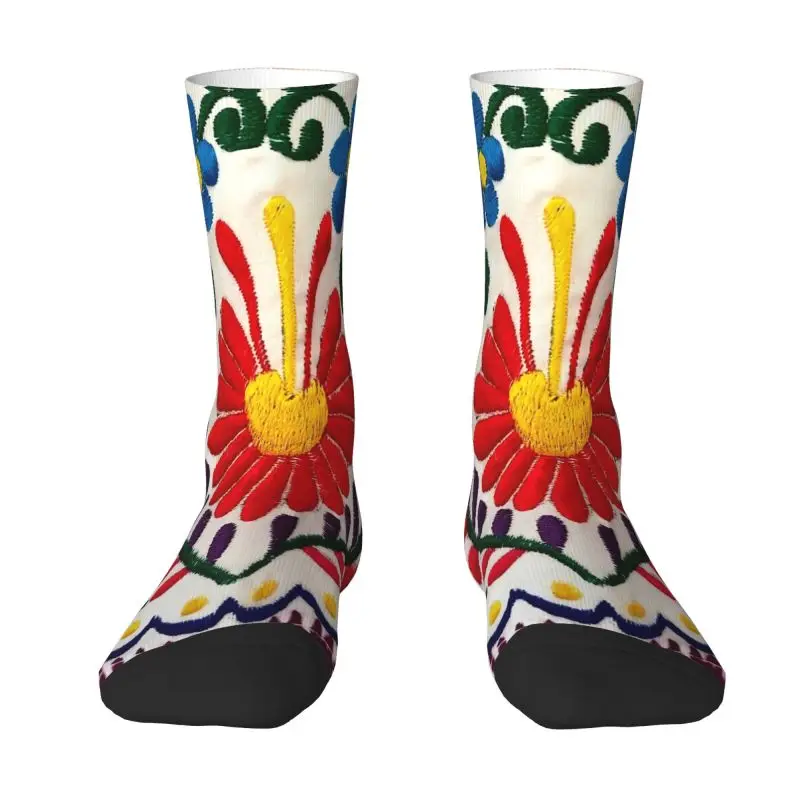 

Funny Mexican Flowers Socks Women Men Warm 3D Printed Sports Basketball Crew Socks