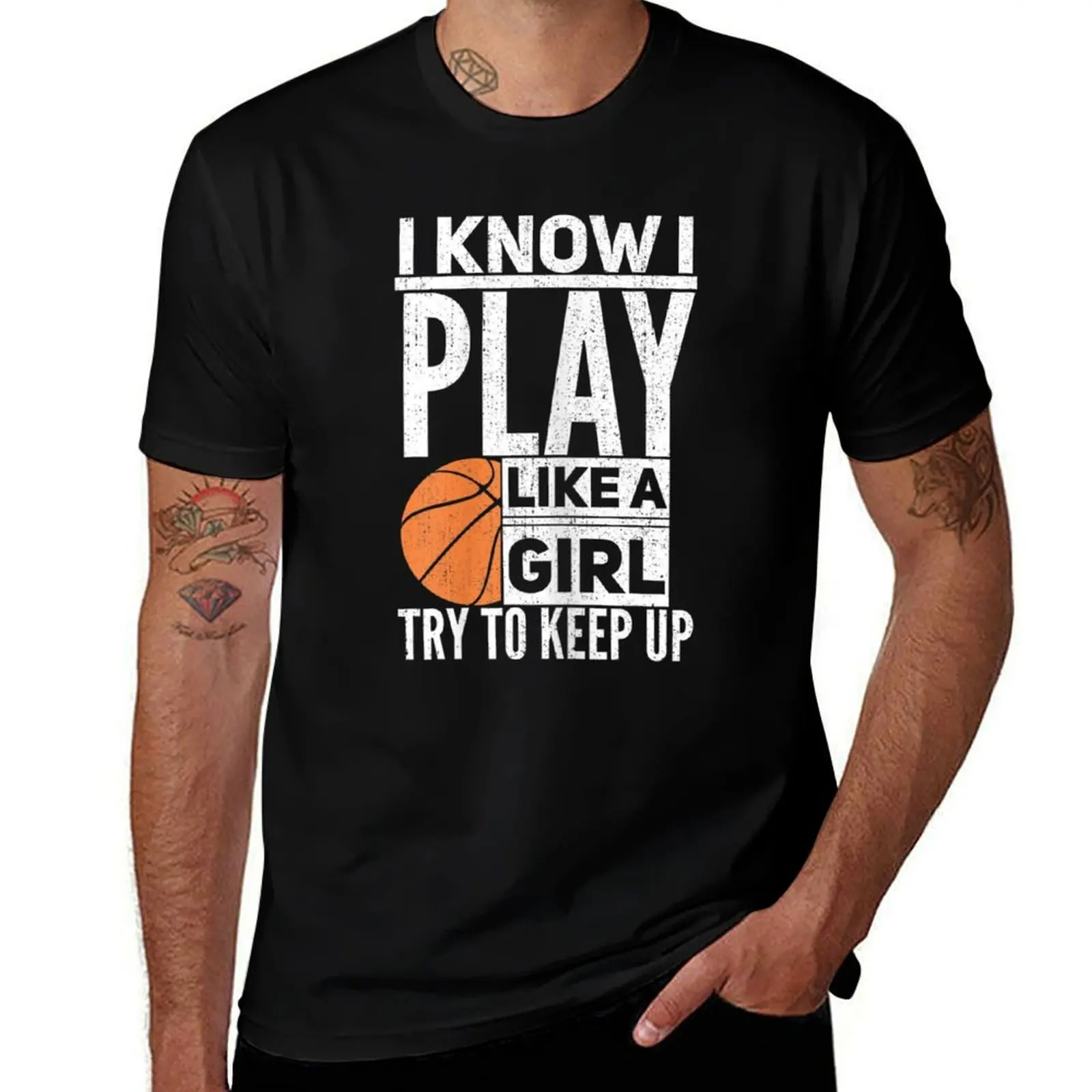 i know i play like a girl basketball T-Shirt vintage anime shirt custom t shirt Clothing anime figures t shirt for men