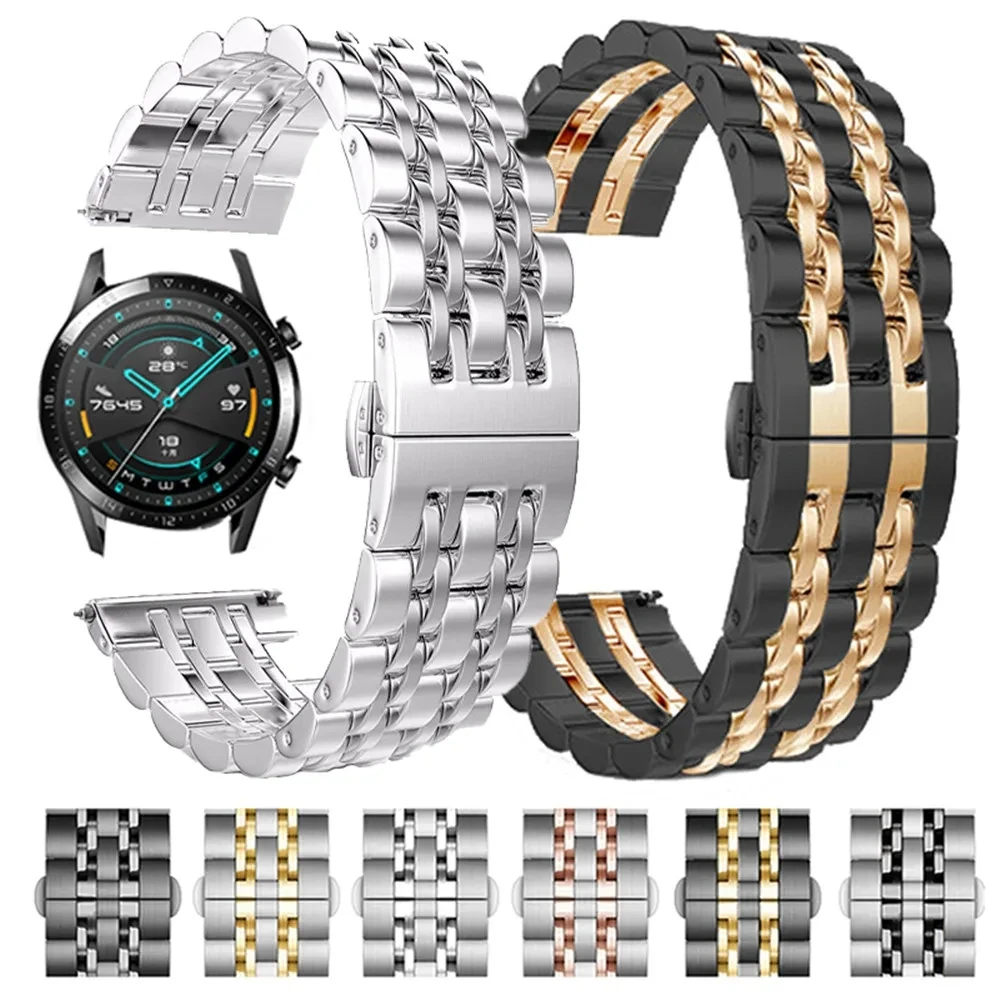 20mm 22mm Metal Wrist Watchbands For HUAWEI WATCH GT 2 46mm 42mm GT2 Pro Band Bracelet for HONOR Magic ES Stainless steel Strap