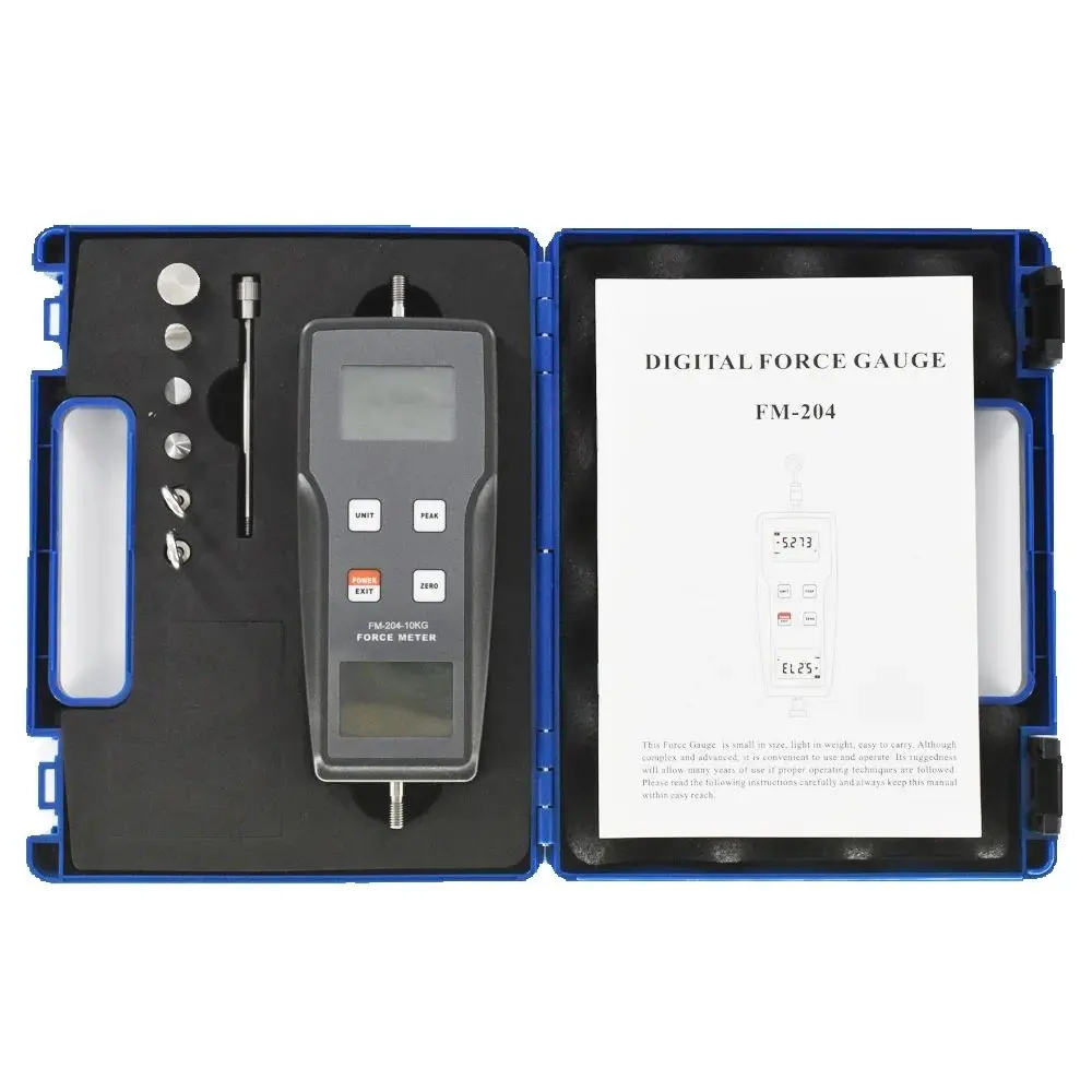 Digital Force Gauge FM-204-100K 980N Portable Push Force and Pull Force Tester N kg lb