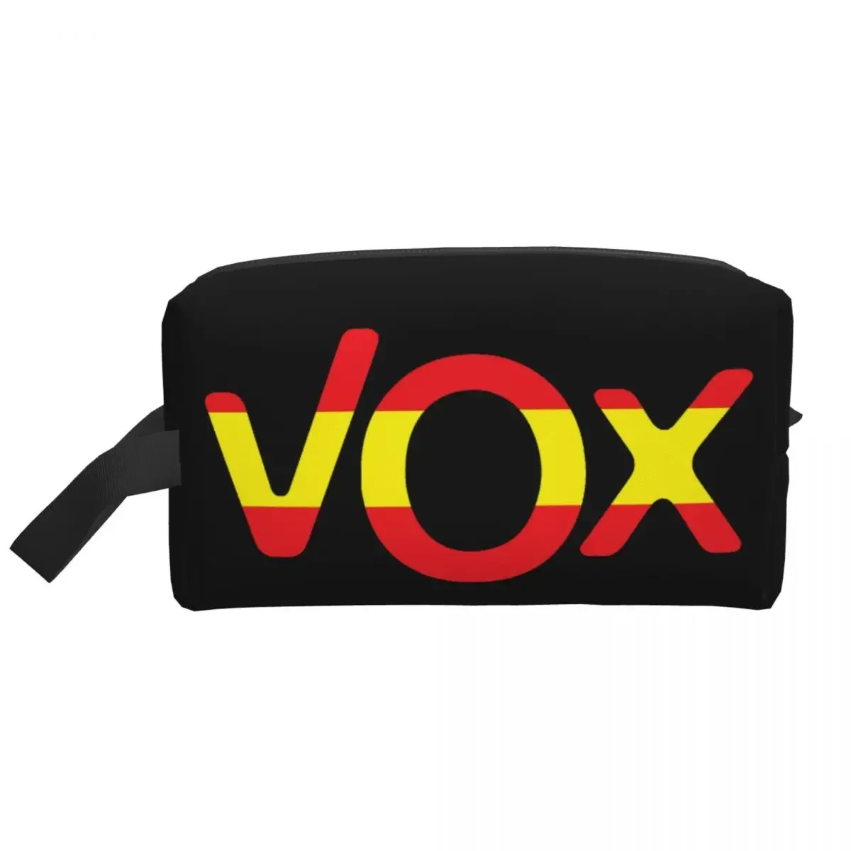 Bolsa de aseo portátil para fiesta política española, organizador de maquillaje y cosméticos con logotipo Vox de España, Kit de estuche de almacenamiento de belleza para mujer