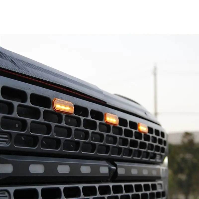 

Просто-передняя светодиодная решетка для Ford Bronco Wildtrak/ Badlands/ First Edition/ Everglads 2021-2023, янтарные динамические лампы, 3 шт.